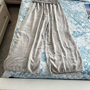 Beige Wide-Leg Pants